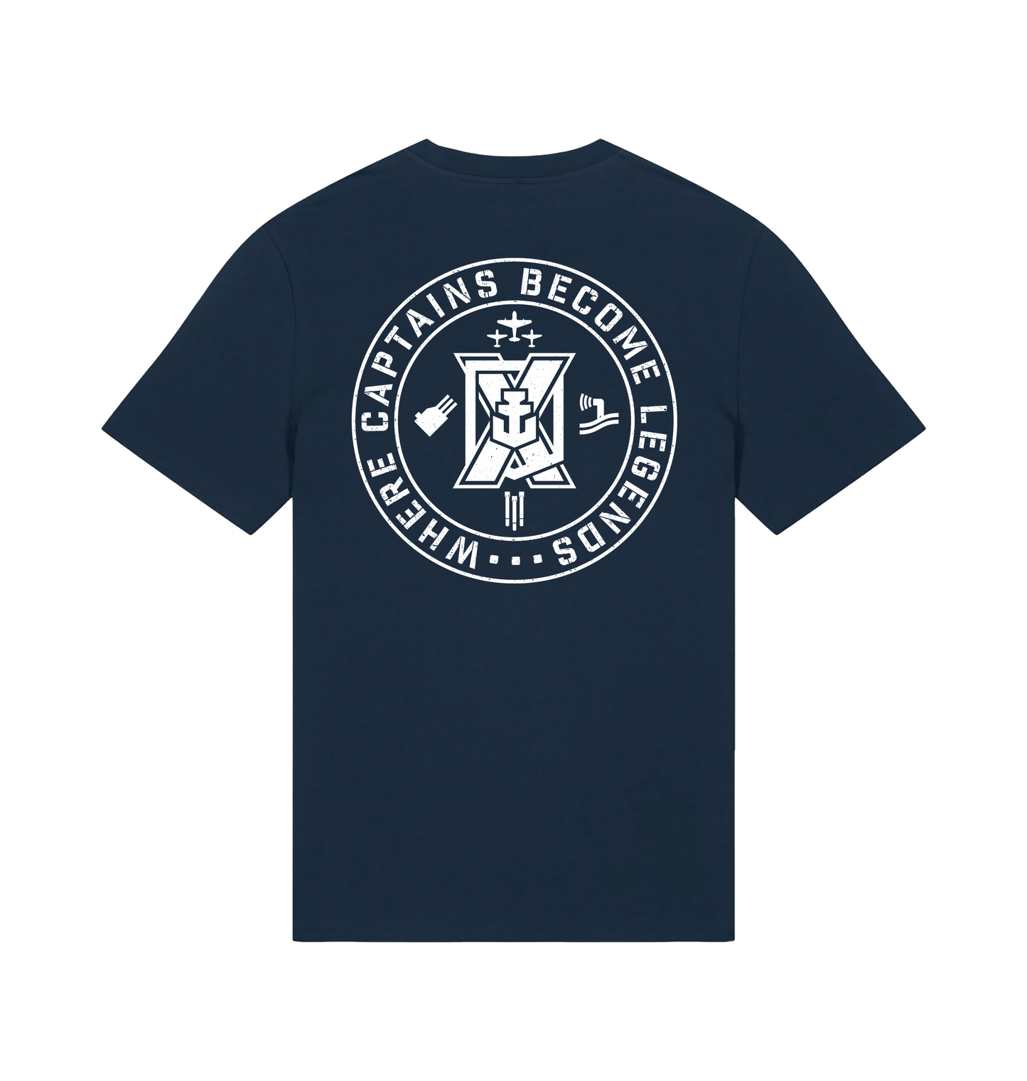French Navy Printed T-shirt Back