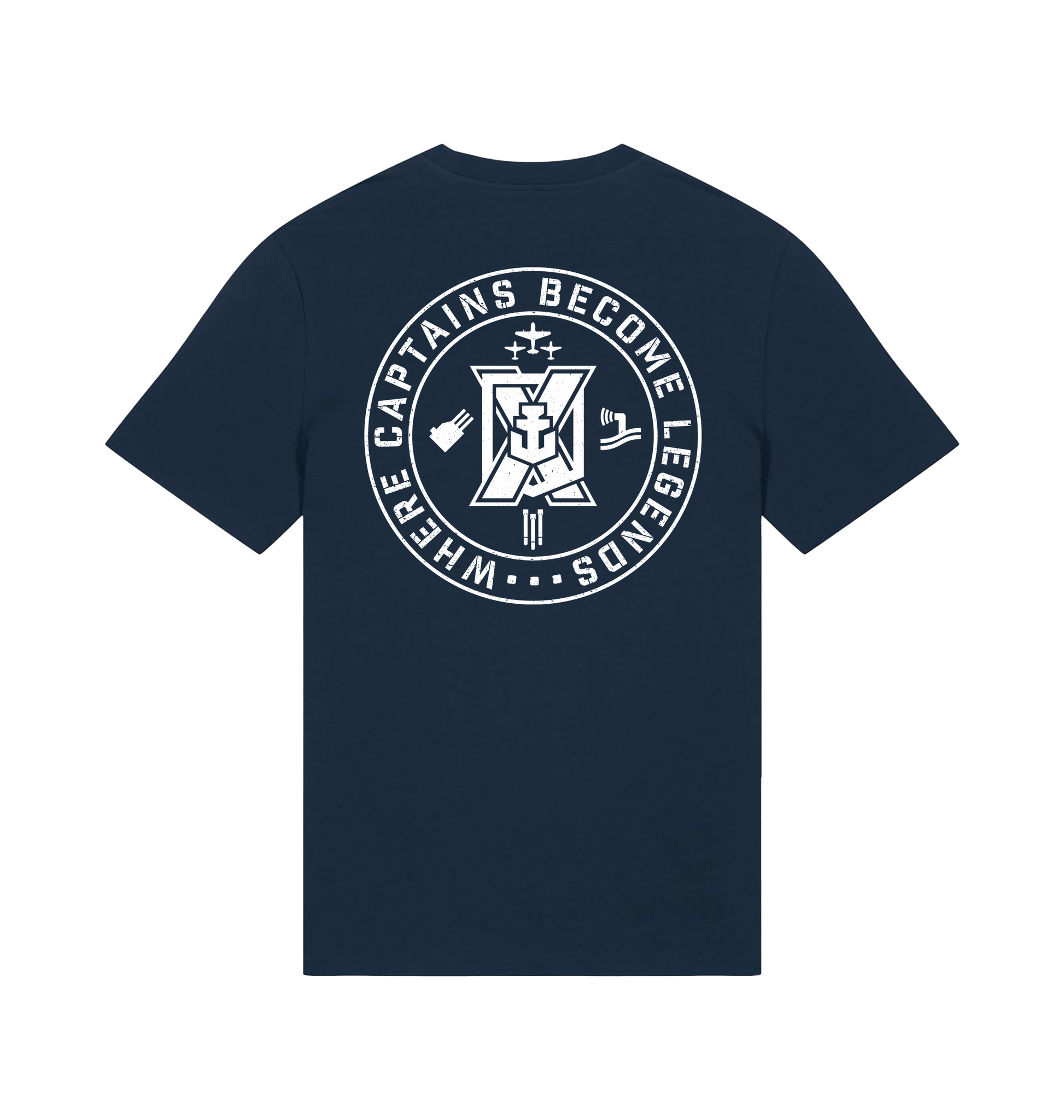 French Navy Printed T-shirt Back