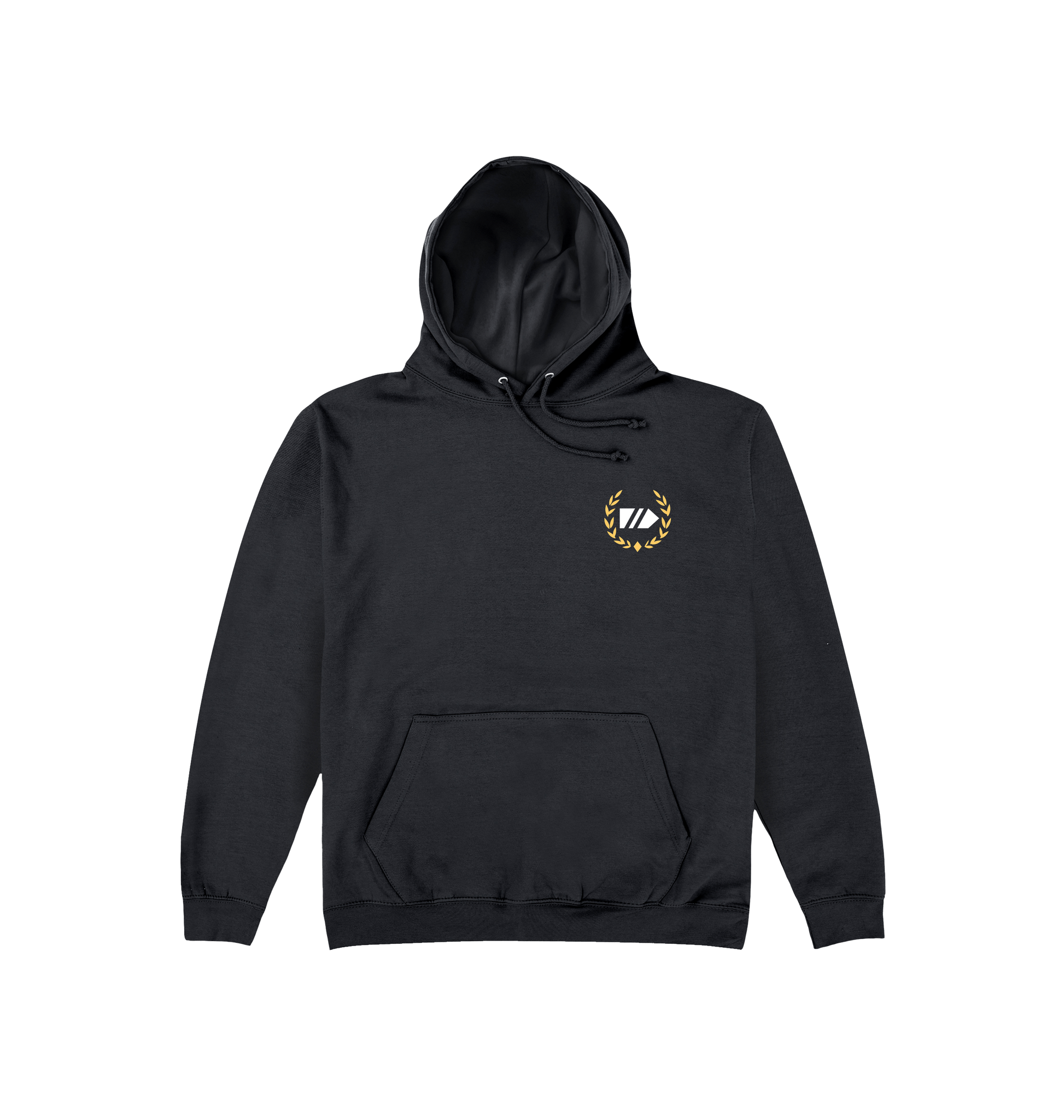 Jet Black Printed Hoody Front