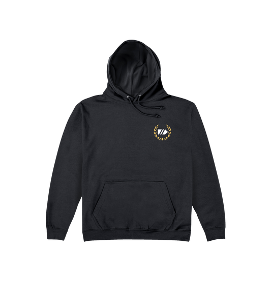 Jet Black Printed Hoody Front