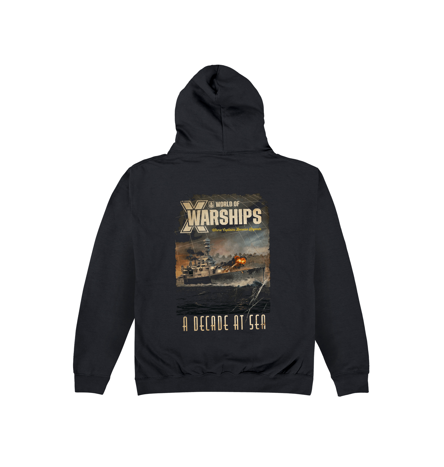 Jet Black Printed Hoody Back