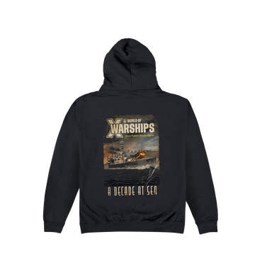 Jet Black Printed Hoody Back