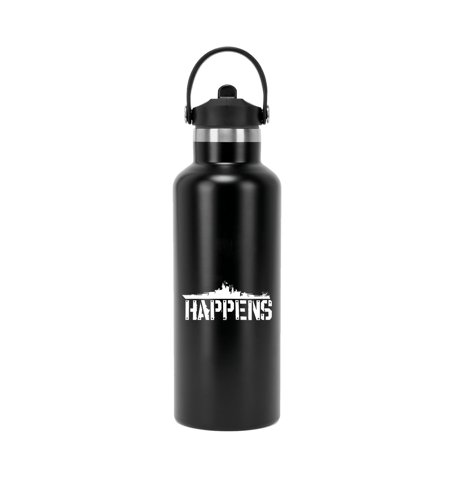 Black Water Bottle Back