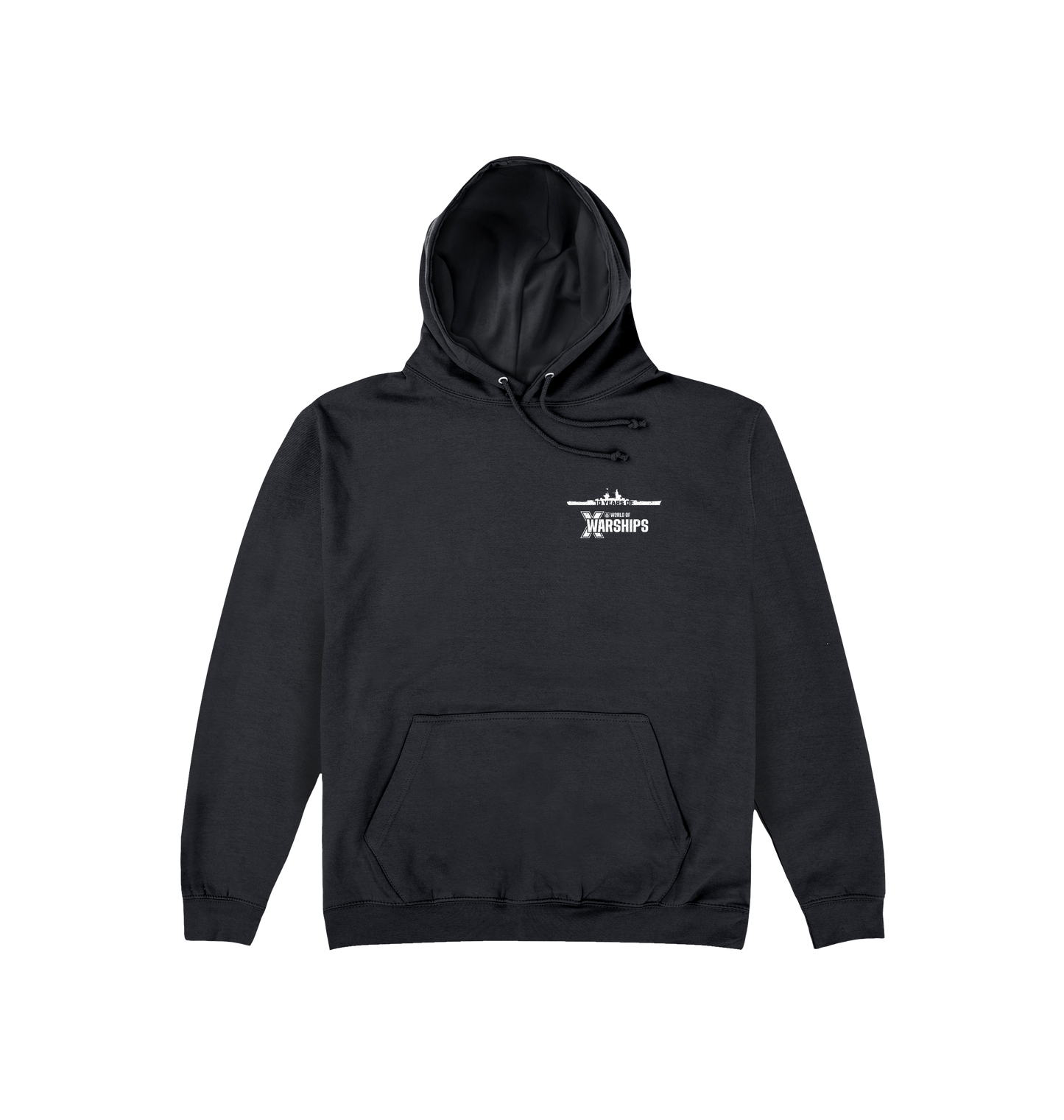 Jet Black Printed Hoody Front
