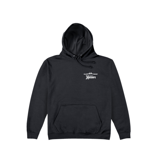 Jet Black Printed Hoody Front