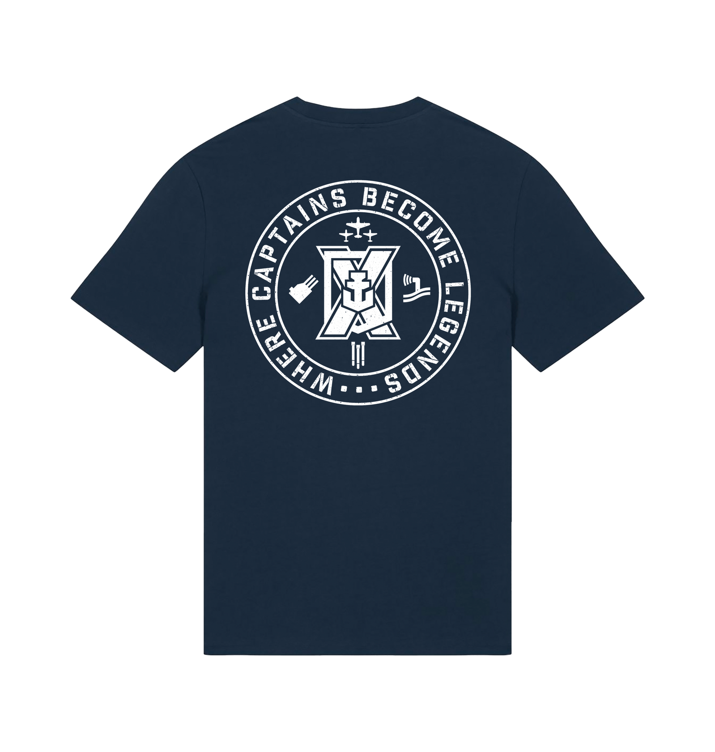 French Navy Printed T-shirt Back