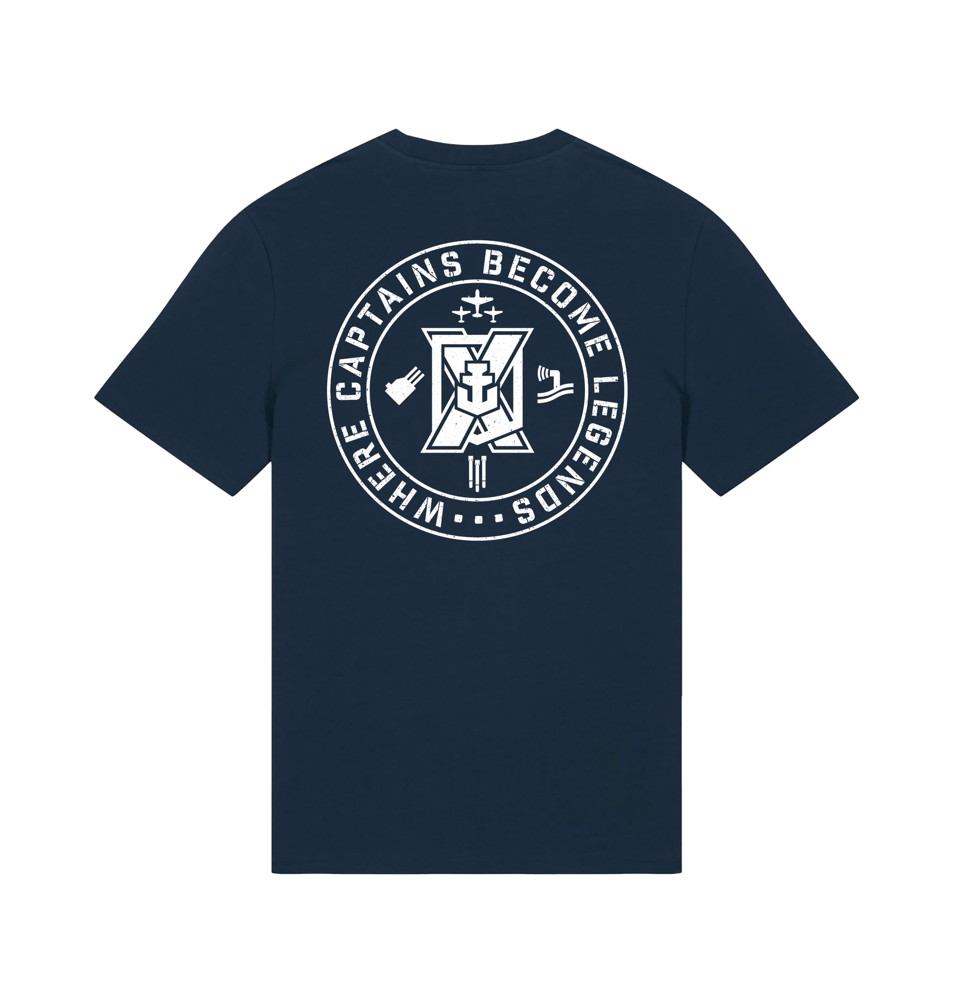 French Navy Printed T-shirt Back