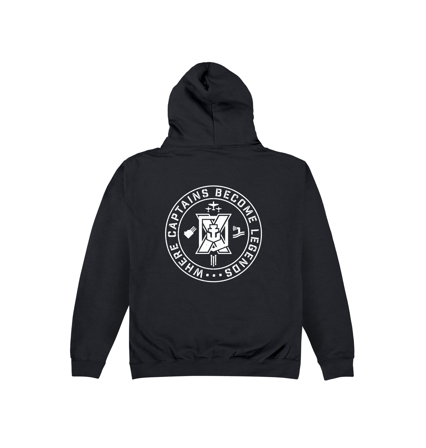 Jet Black Printed Hoody Back