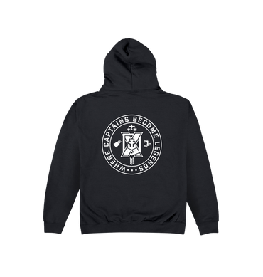 Jet Black Printed Hoody Back
