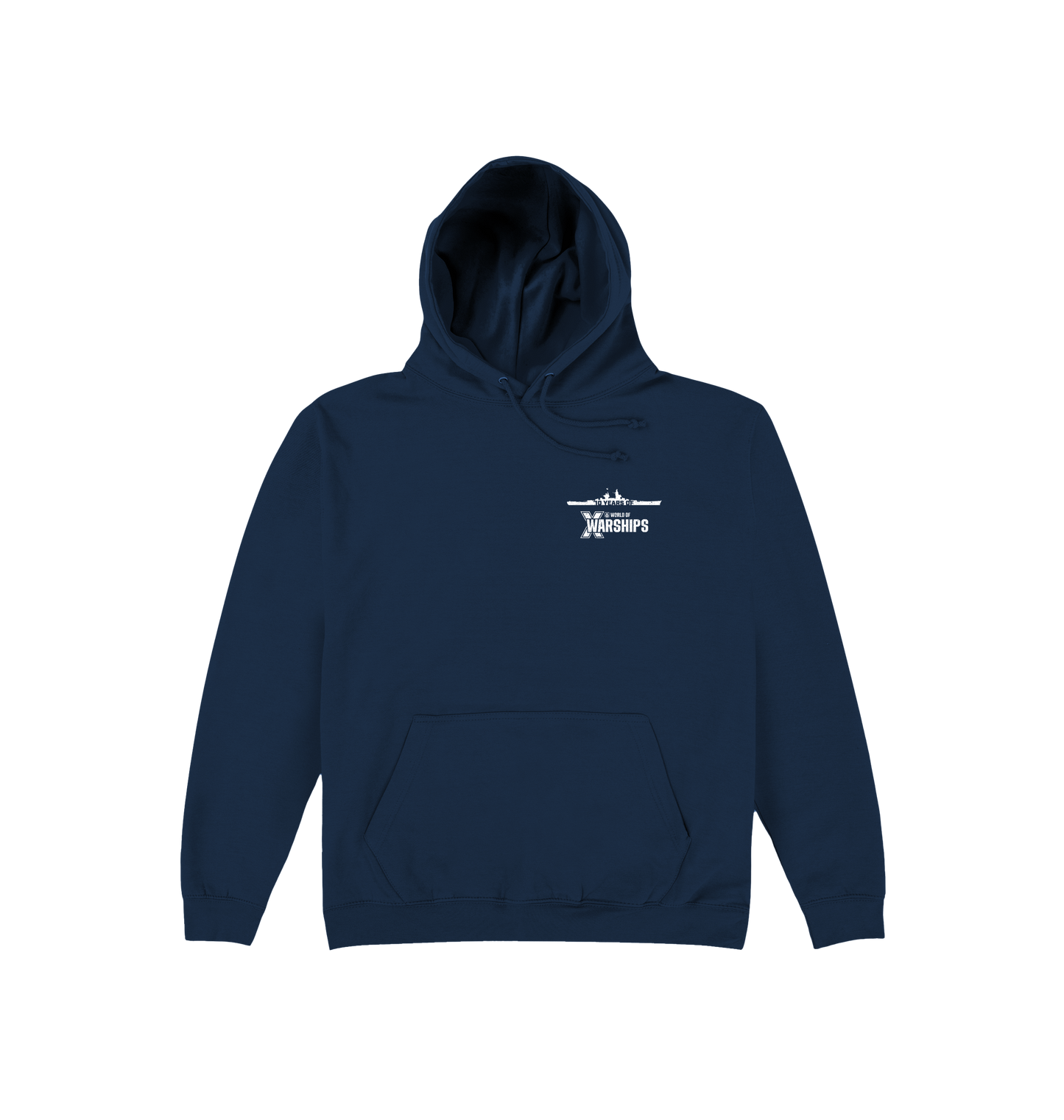 New French Navy Printed Hoody Front