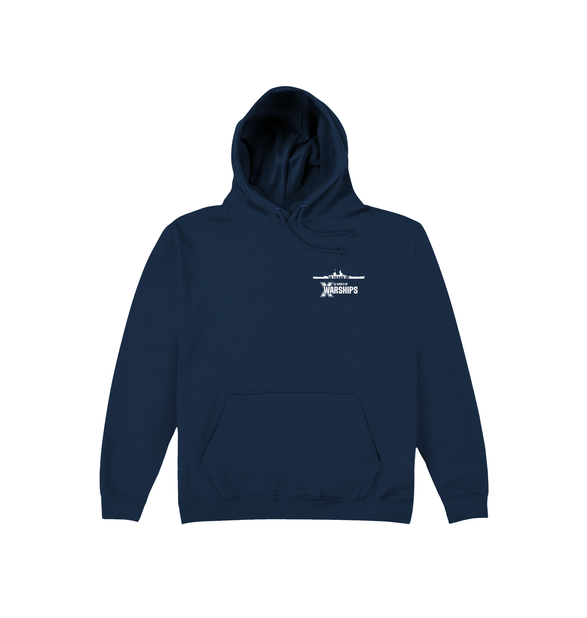 New French Navy Printed Hoody Front
