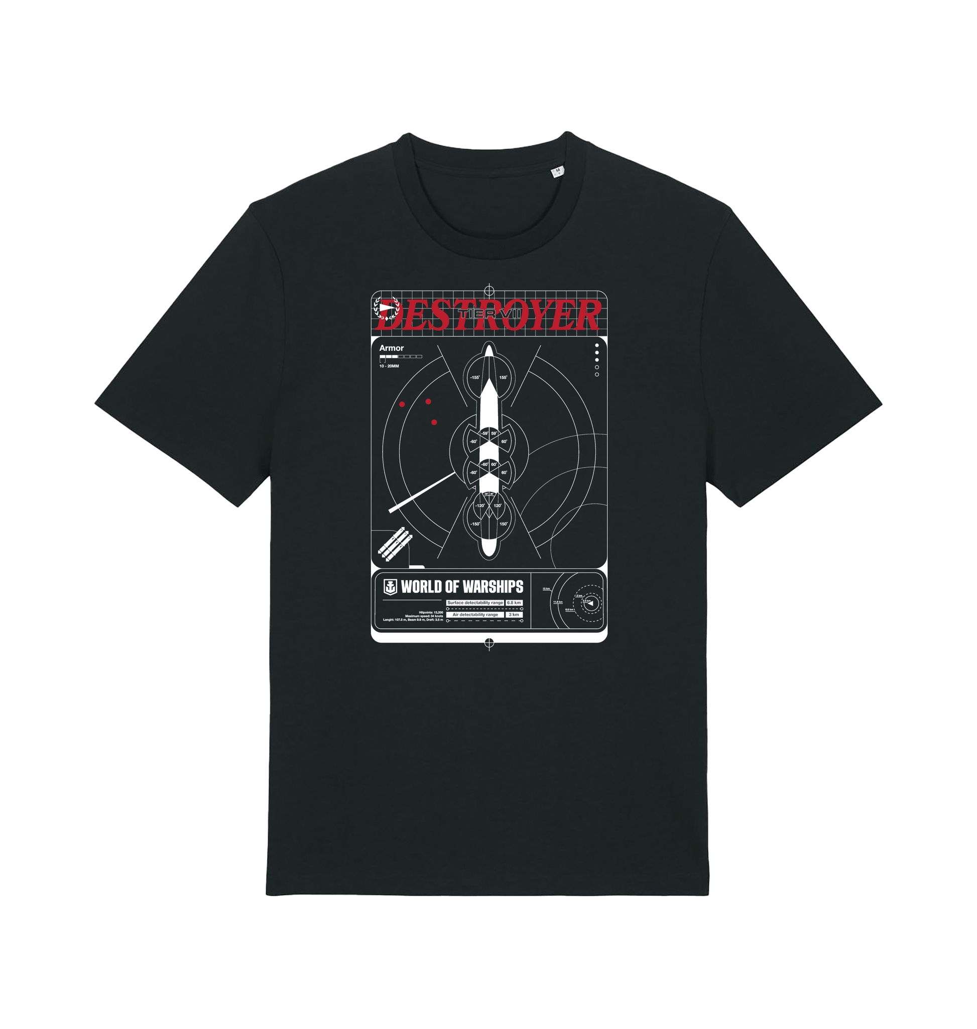 Black Printed T-shirt Front