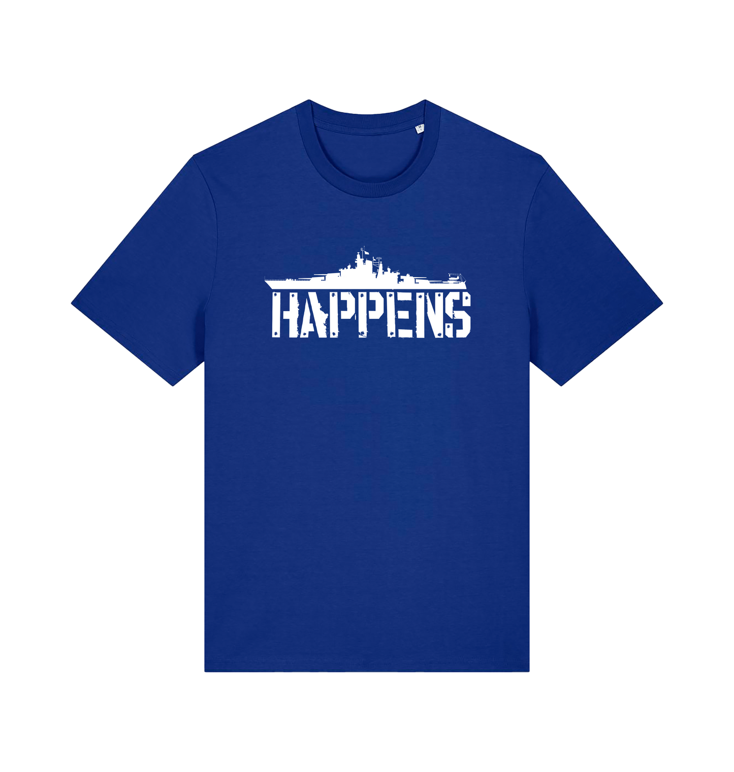 Worker Blue Printed T-shirt Front