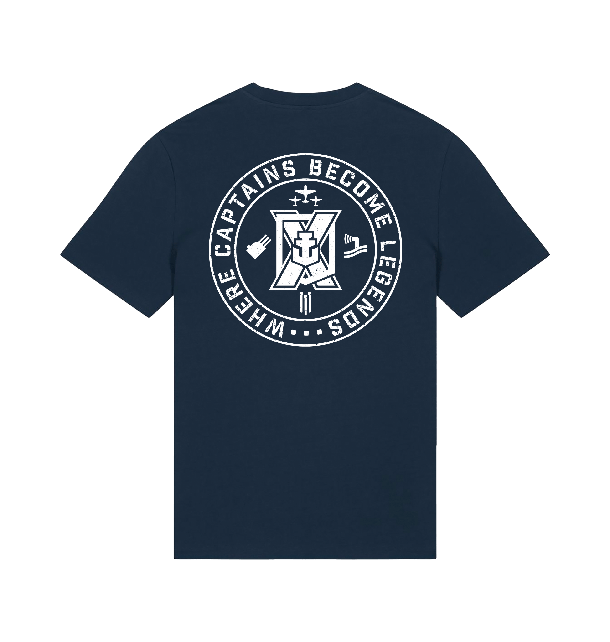 French Navy Printed T-shirt Back