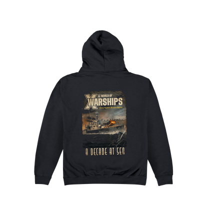 Jet Black Printed Hoody Back