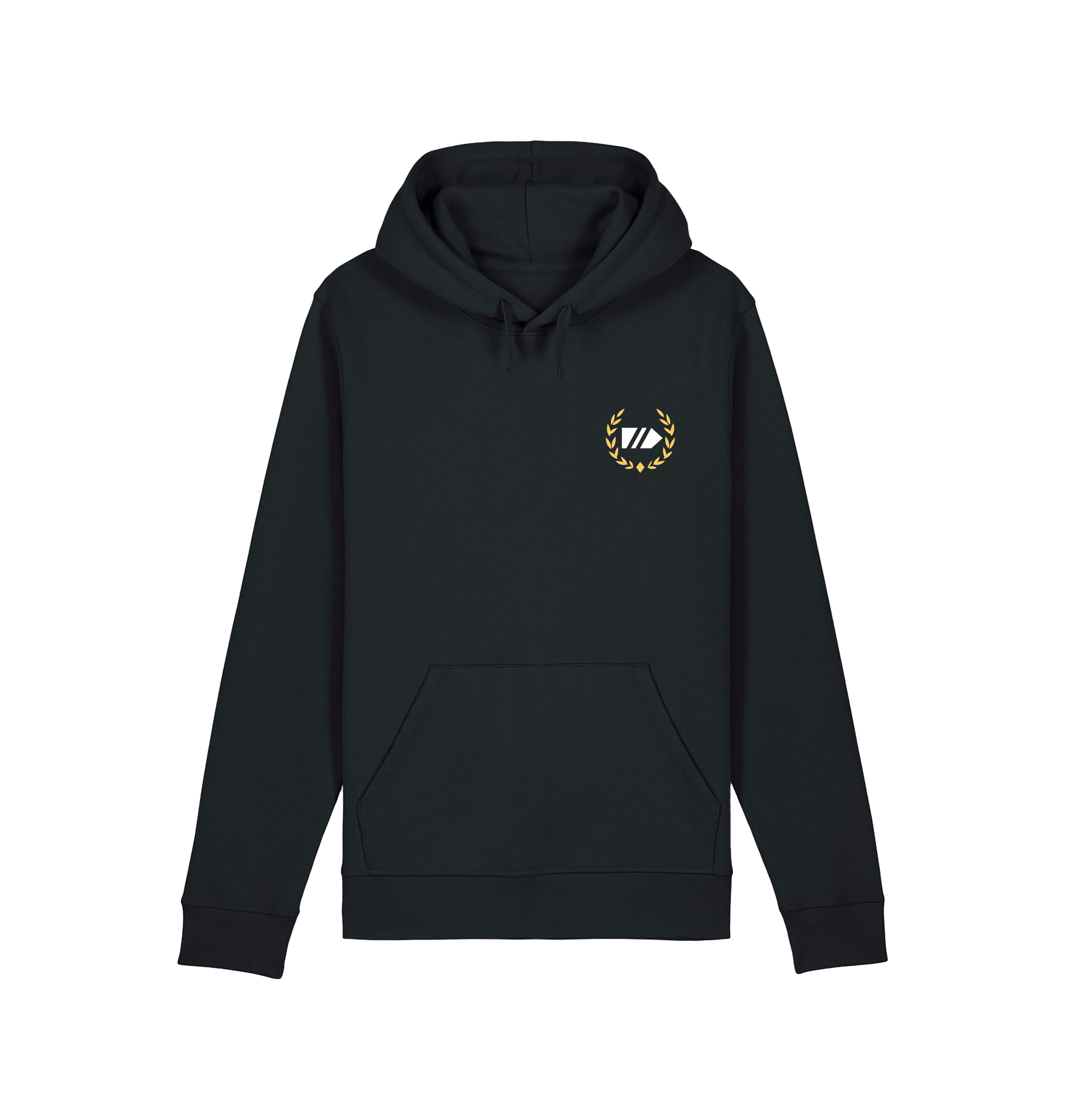 Black Printed Hoody Front