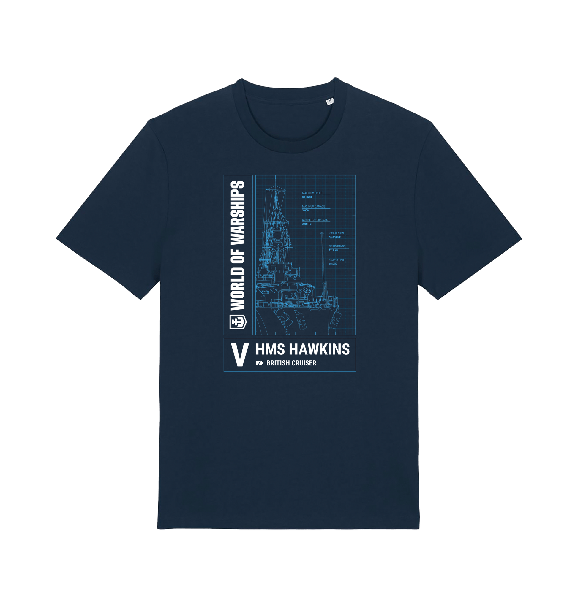 French Navy Printed T-shirt Front