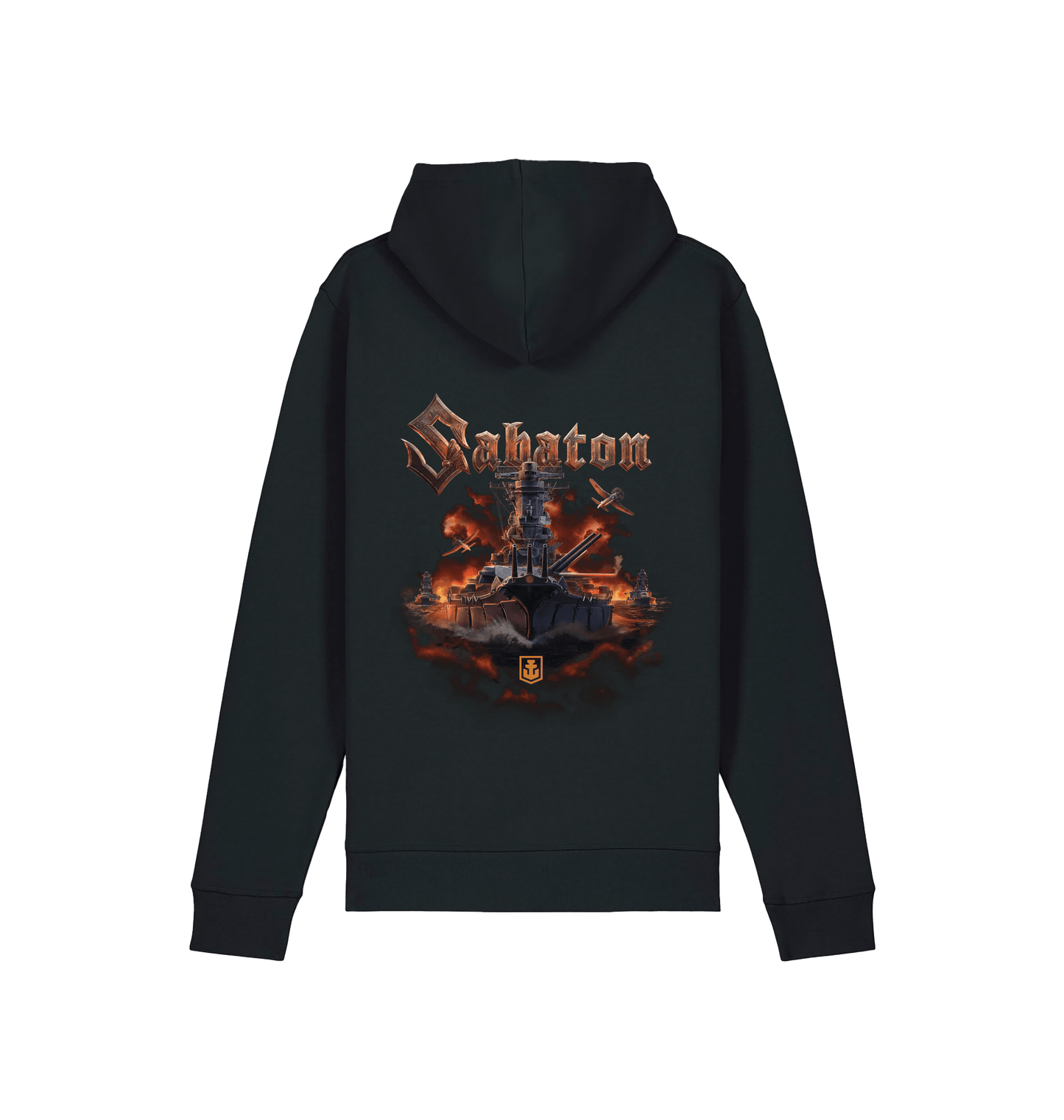 Black Printed Hoody Back