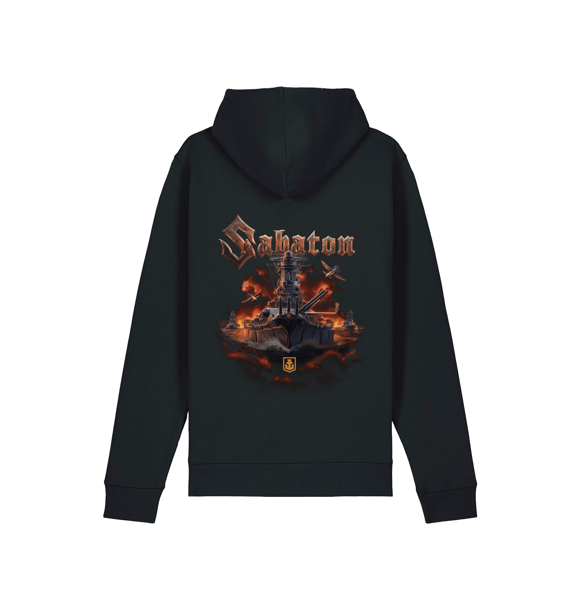 Black Printed Hoody Back