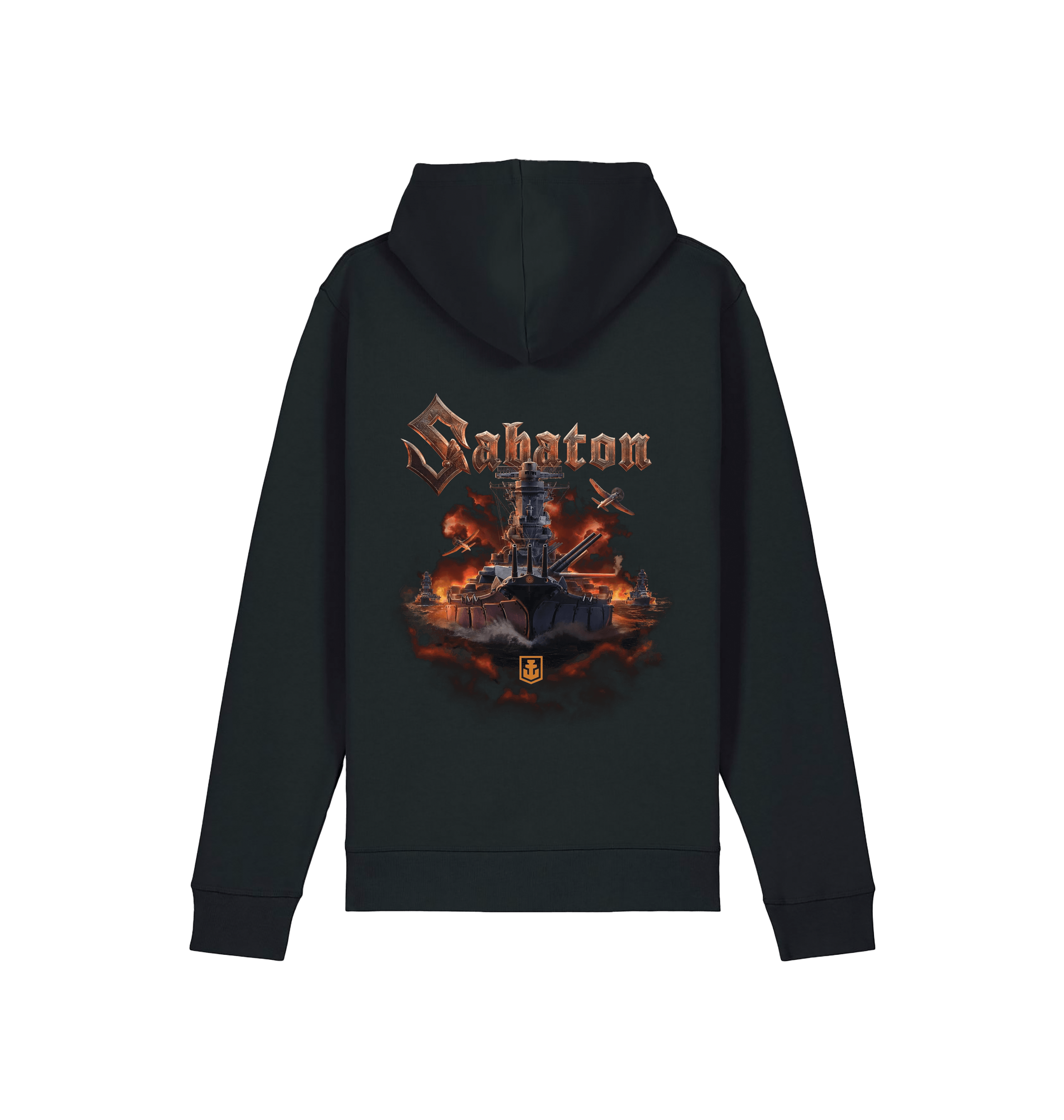 Black Printed Hoody Back