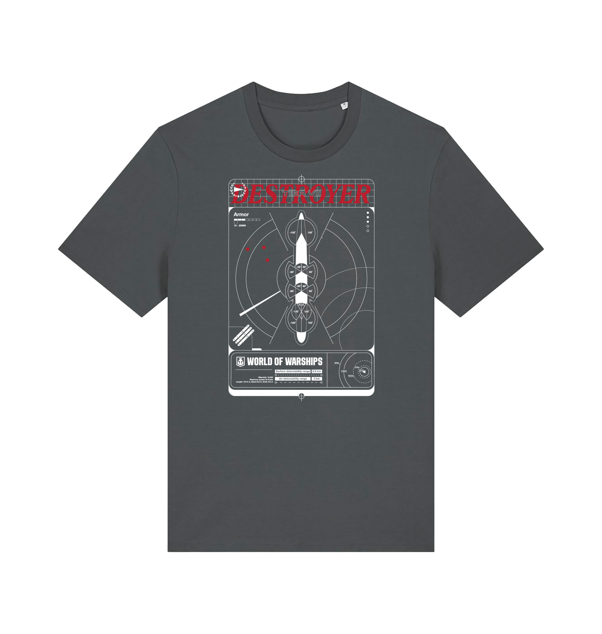 Anthracite Printed T-shirt Front