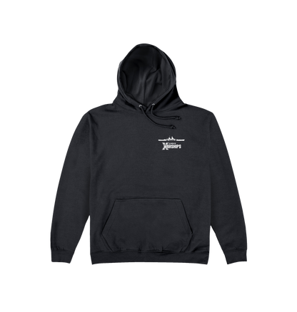 Jet Black Printed Hoody Front