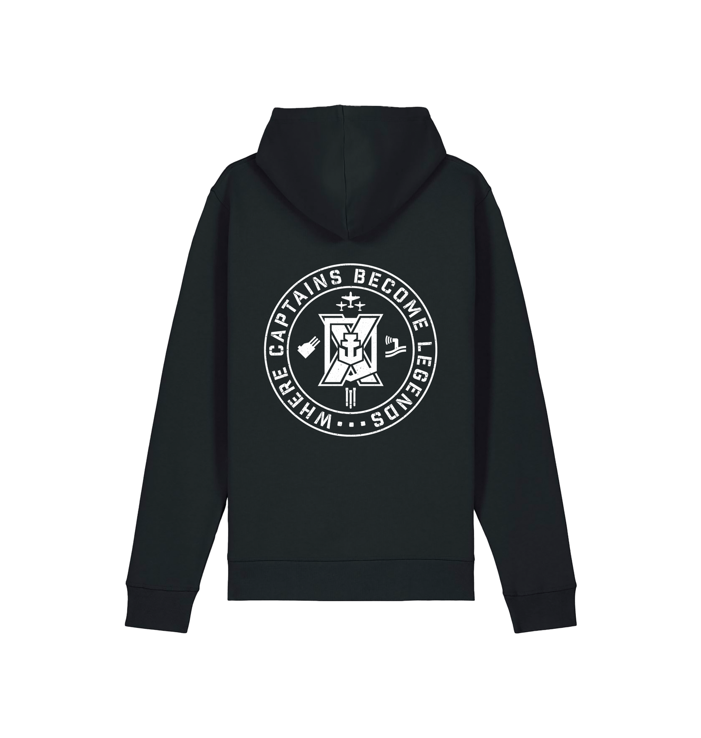 Black Printed Hoody Back