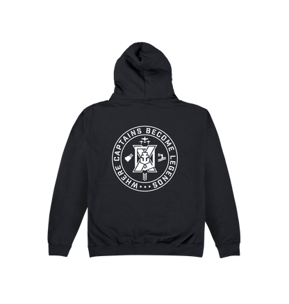 Jet Black Printed Hoody Back