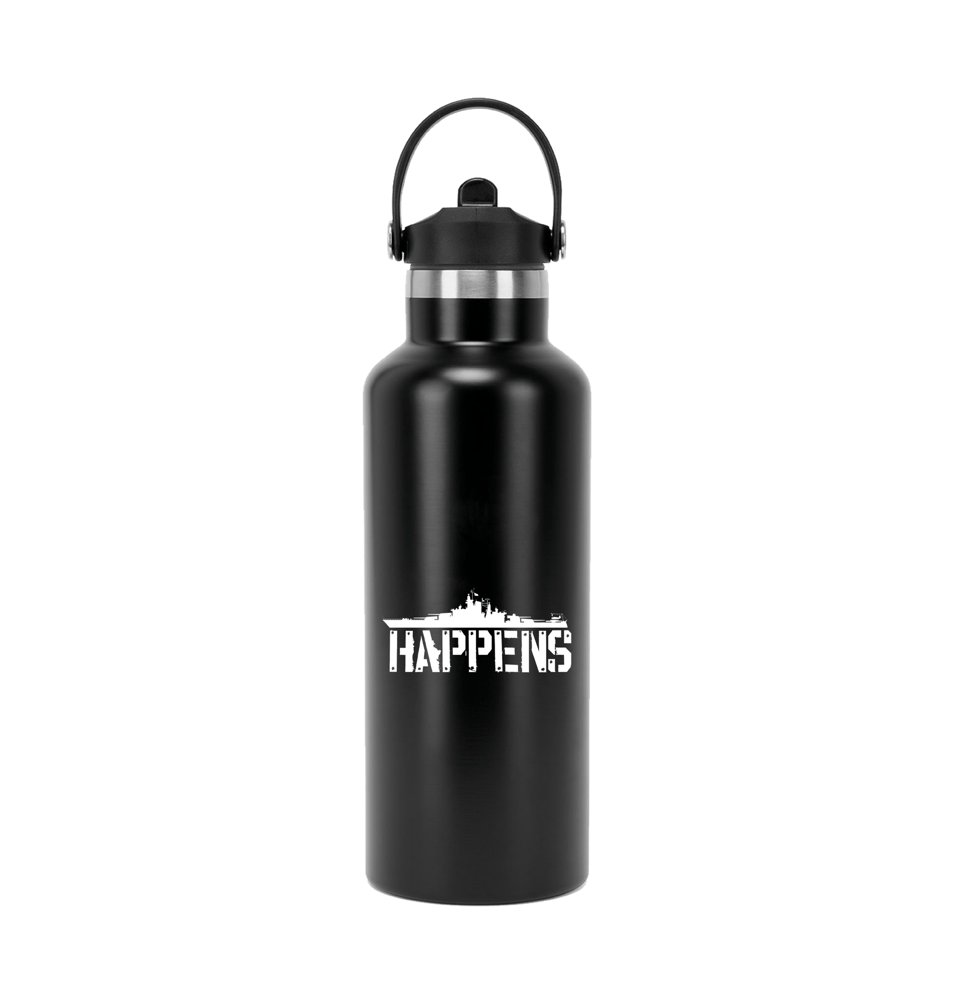 Black Water Bottle Front