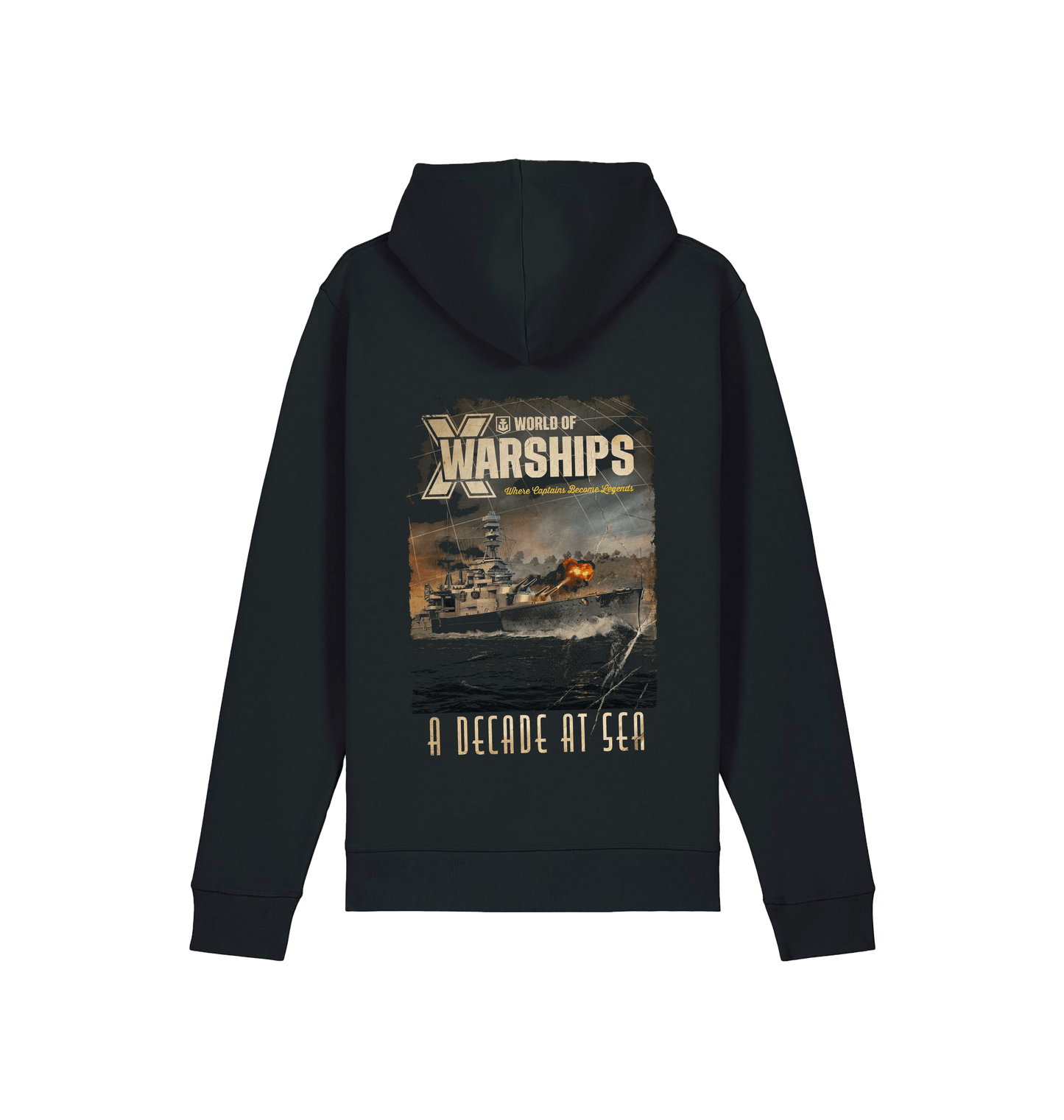 Black Printed Hoody Back