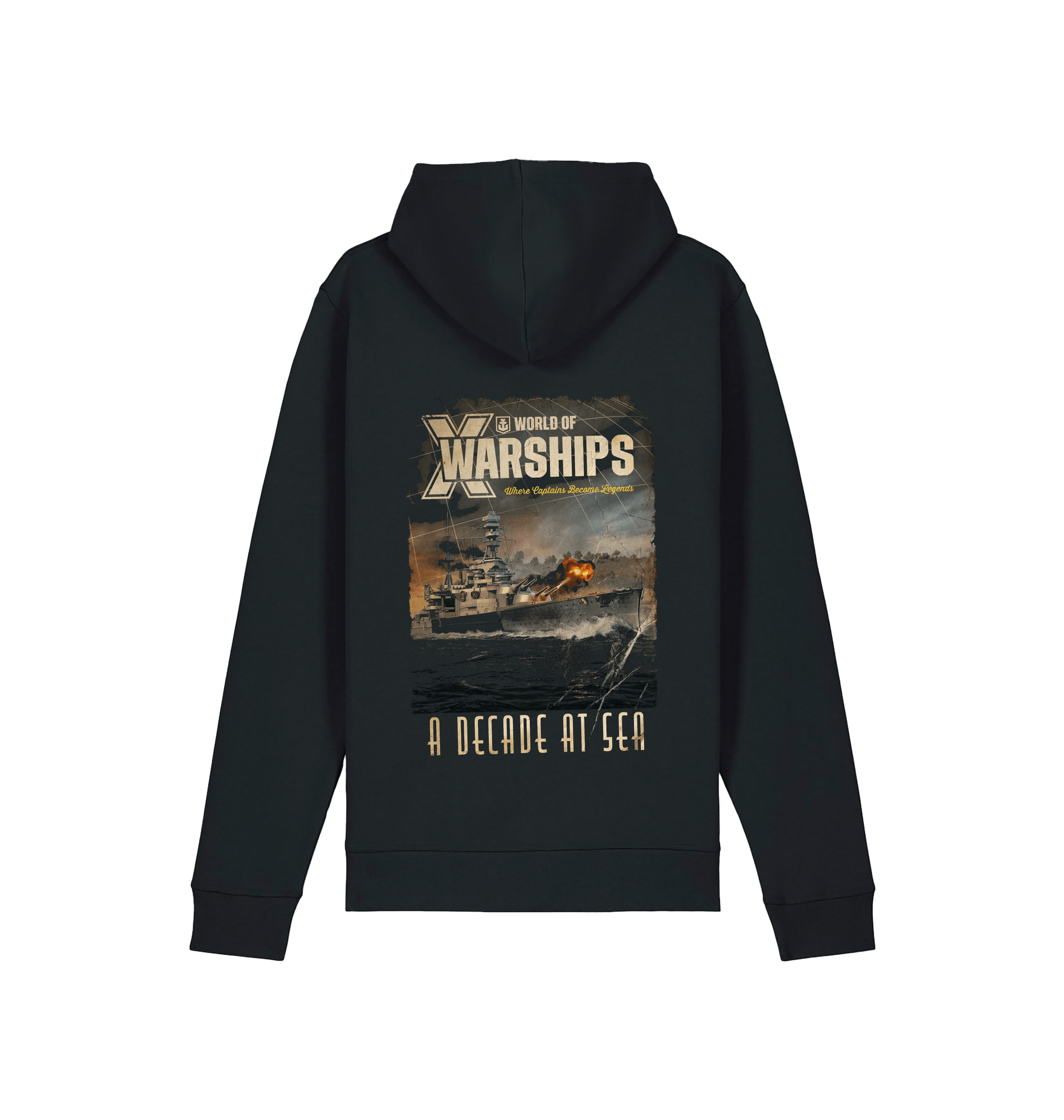 Black Printed Hoody Back