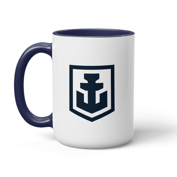 Navy Anchor Two-Tone Mug