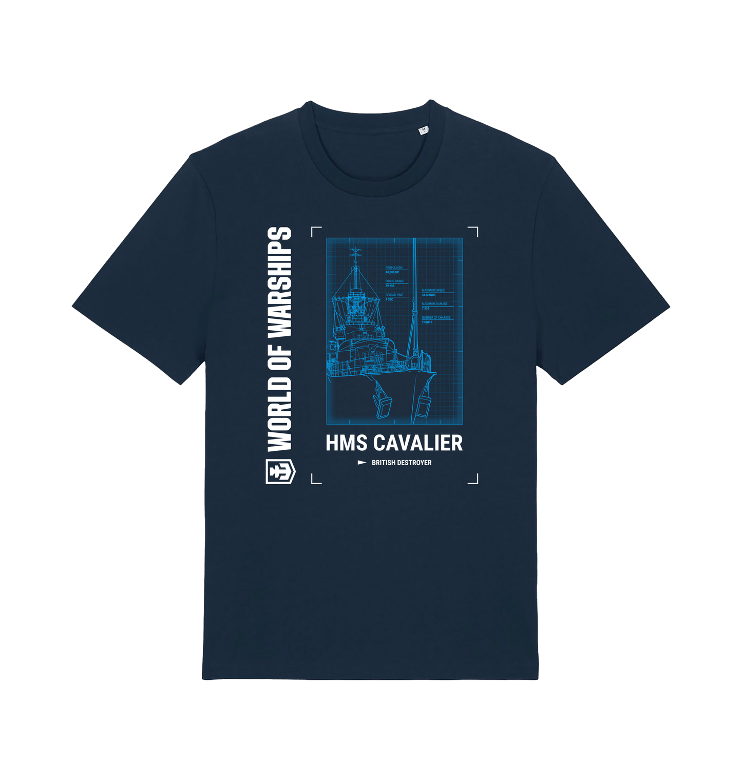 French Navy Printed T-shirt Front