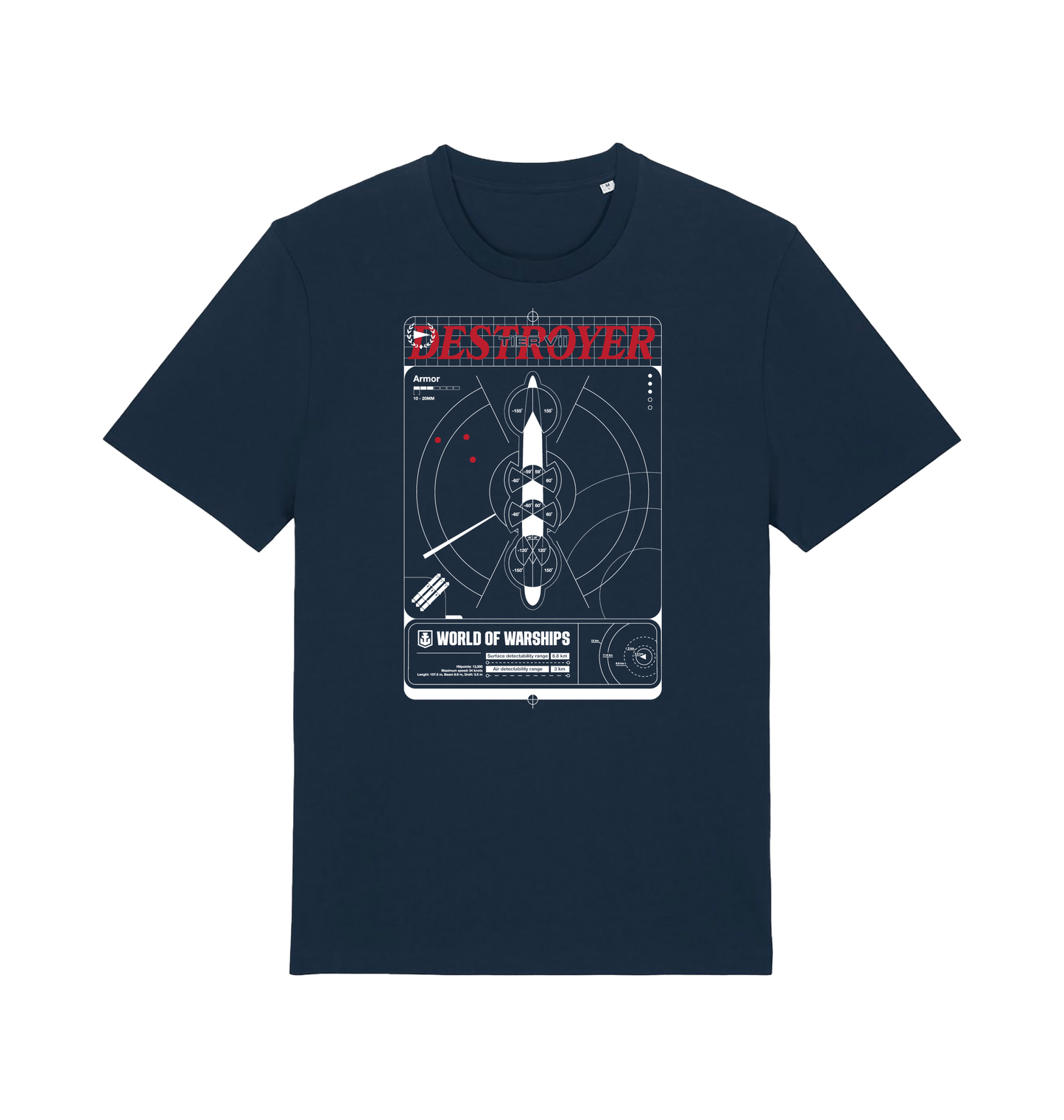 French Navy Printed T-shirt Front