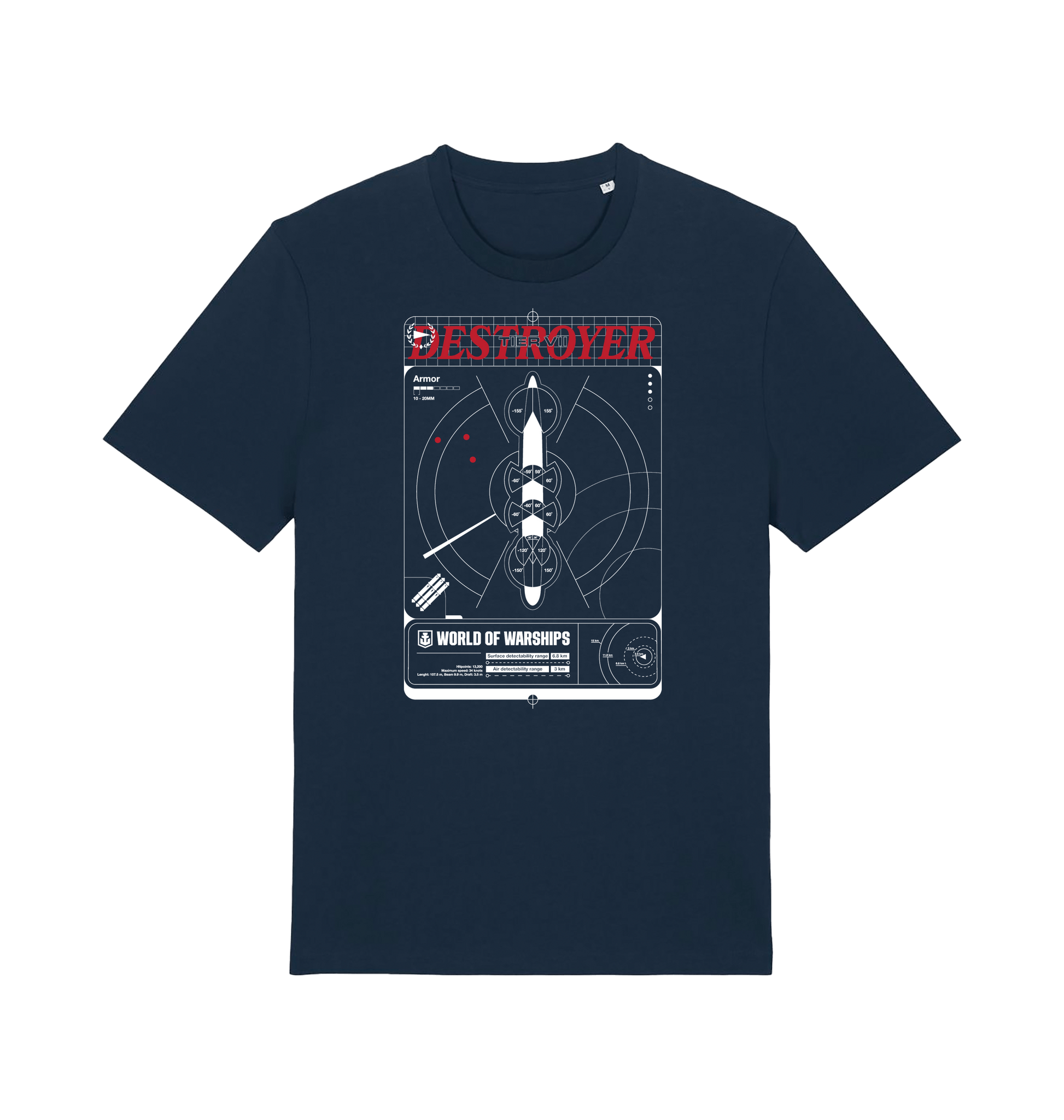 French Navy Printed T-shirt Front